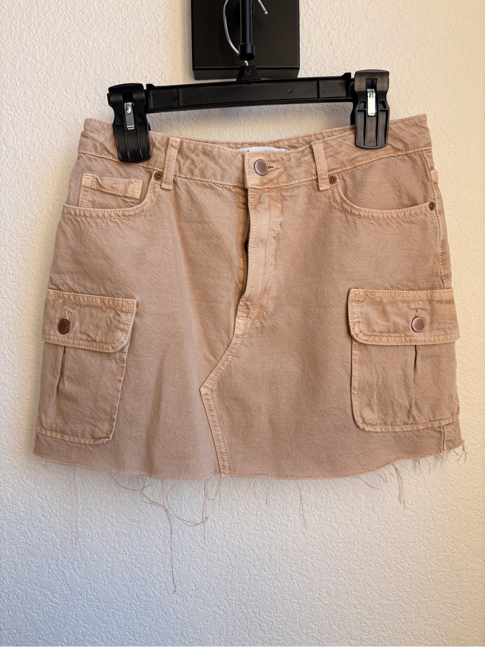 Zara Light Beige Cargo Pocket Mini Skirt